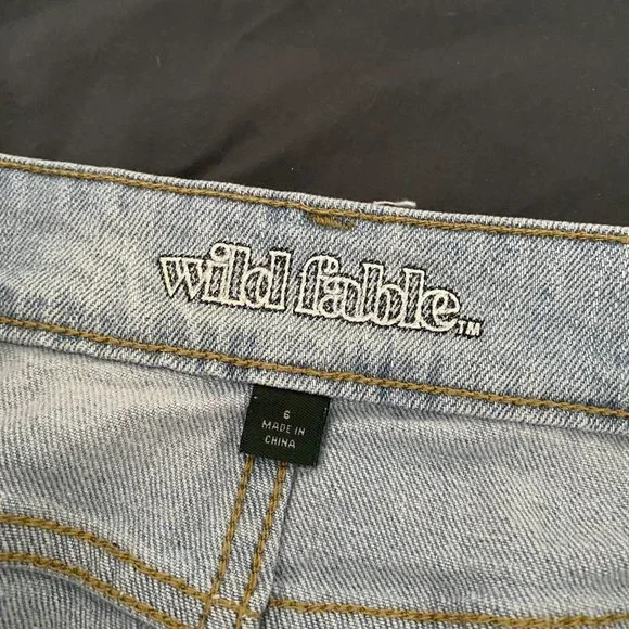 Wild Fable | NWOT Light Blue Raw Hem High-Rise Denim Mini Skirt Size 6 - Picture 7 of 9